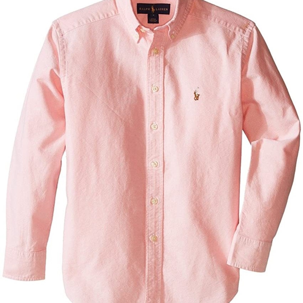 Polo Ralph Lauren Boys Solid Oxford Shirt Big Kids Size 14 Pink